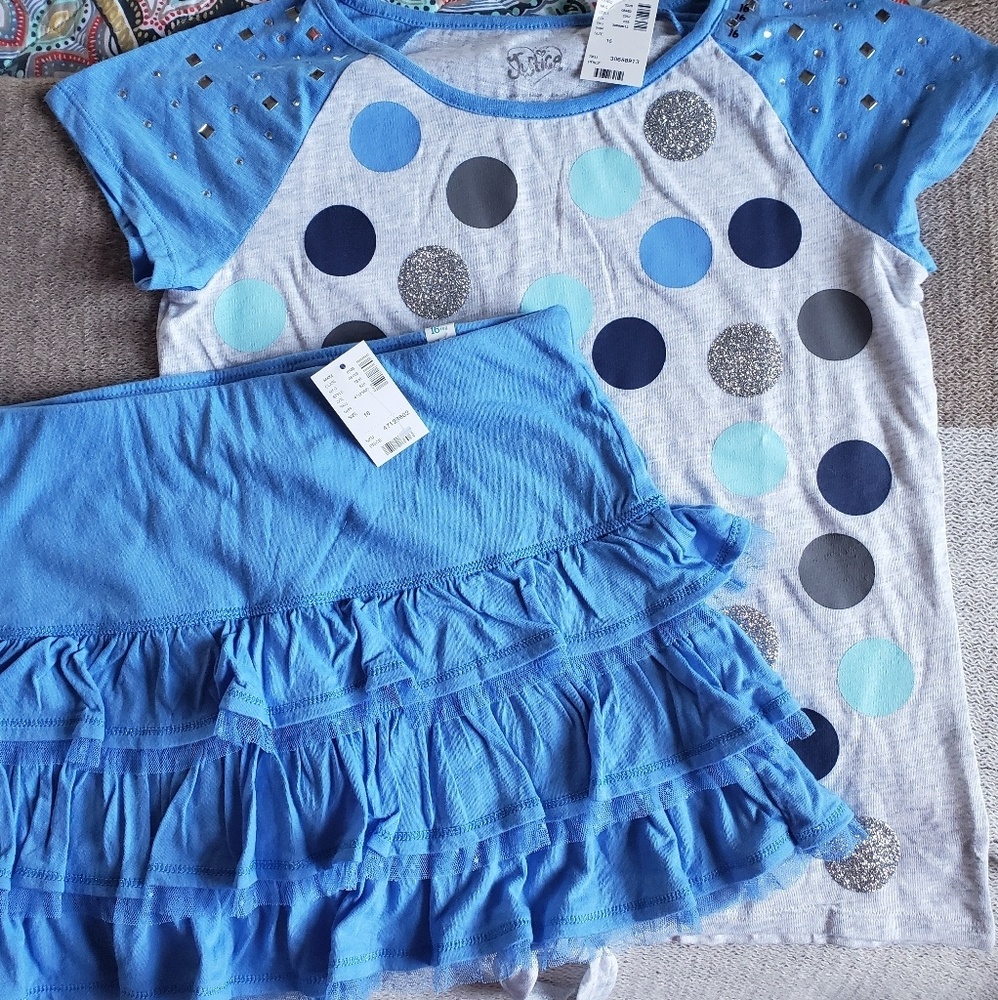 Girl's Justice Top and Skort New Sz 16